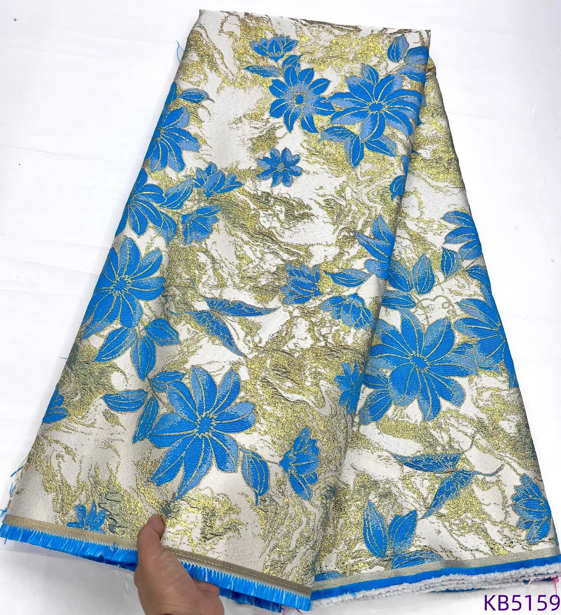 

Роскошная африканская ткань, 5 ярдов, жаккардовая парчовая кружевная ткань, последние нигерийские кружевные ткани, 2025 дамасская ткань, брокар для шитья KB5159