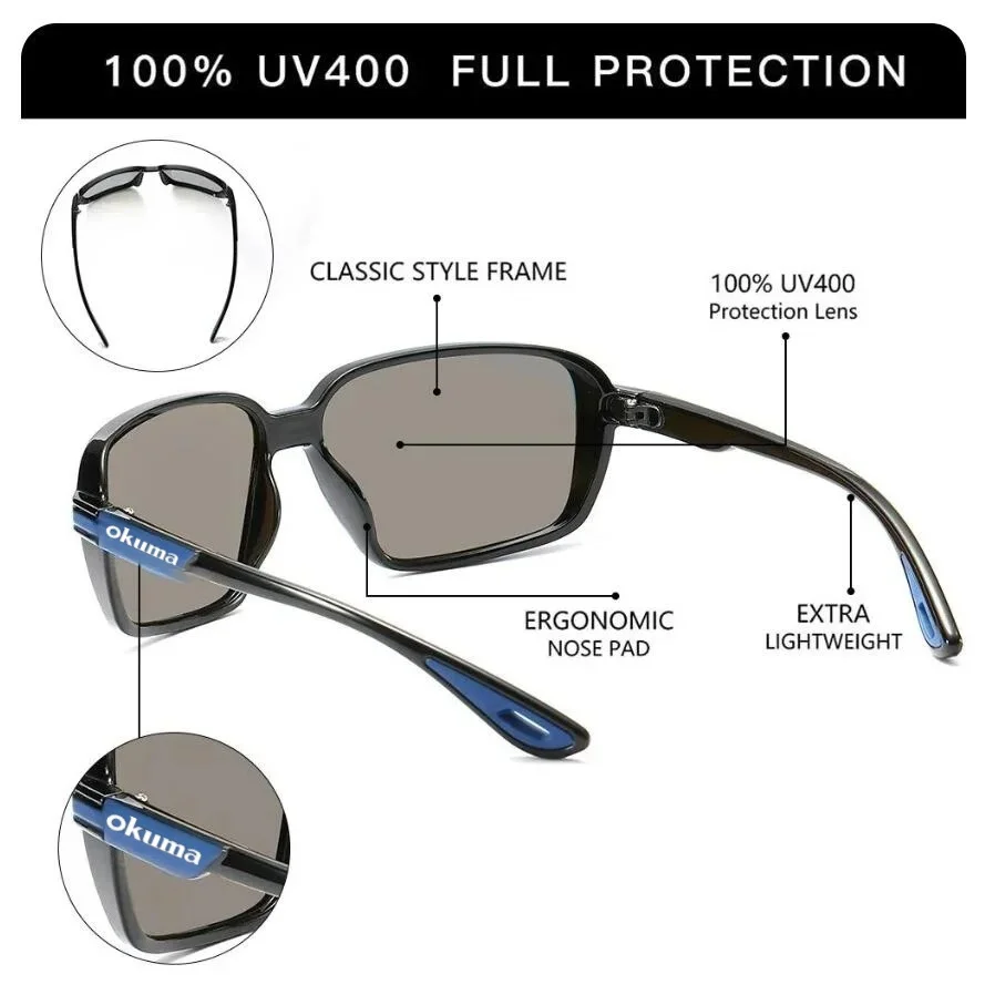 

Okuma новые модные поляризационные очки для рыбалки UV400 для охоты на открытом воздухе, езды на велосипеде, вождения, кемпинга, пеших прогулок