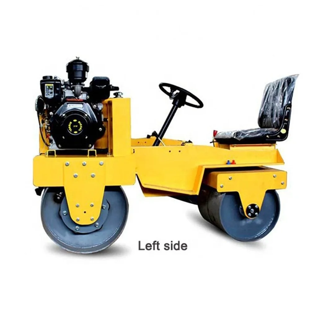 2000KG Double Drum Roller 2ton Small Vibratory Roller Hydraulic Road Roller  70HZ Exciting Force 50KN  Construction Tools