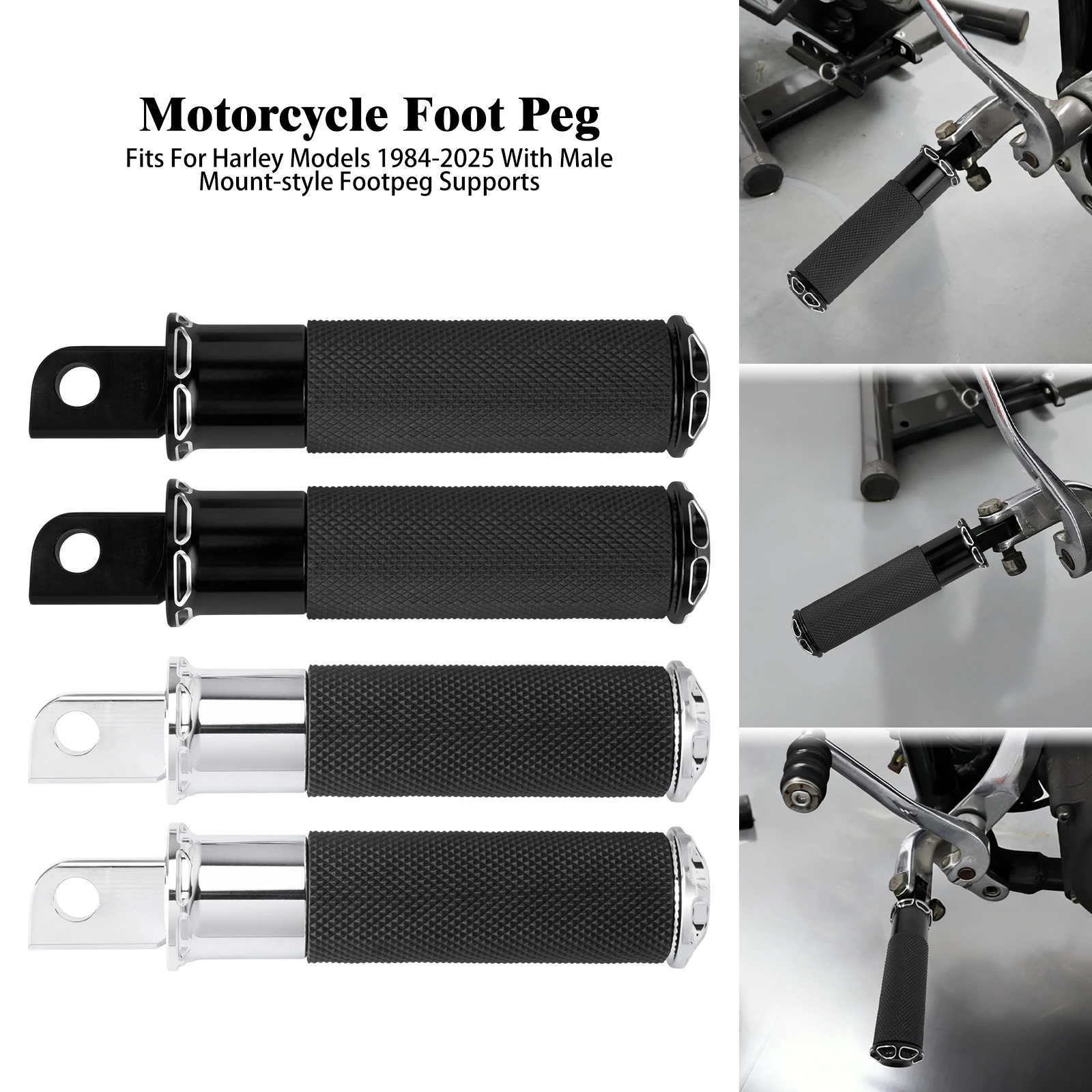 

Motorcycle Rear Passenger Foot Pegs Pedals Footrest Male Mount Footpegs For Harley Sportster XL Touring Road Glide Softail Dyna
