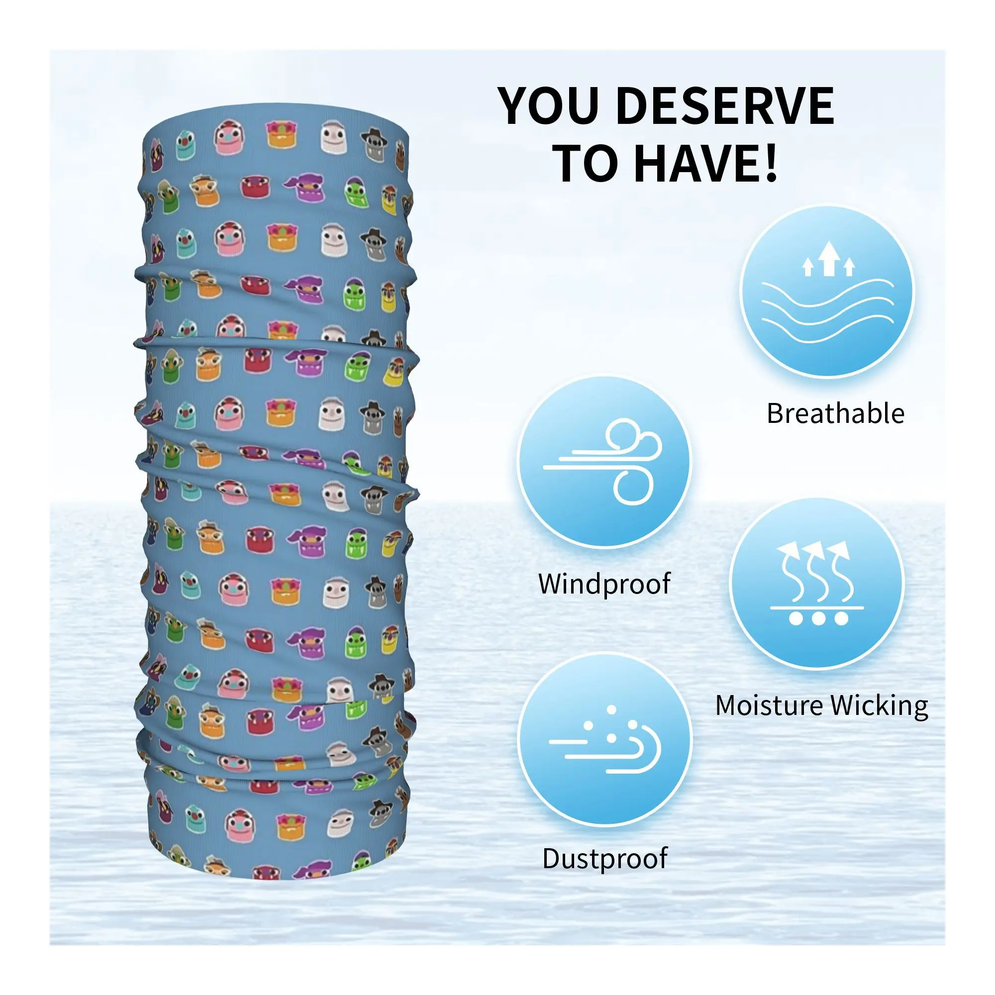 Bugsnax 6 Bandana Neck Gaiter Printed Mask Scarf Multi-use Balaclava Hiking Fishing Unisex Adult Breathable