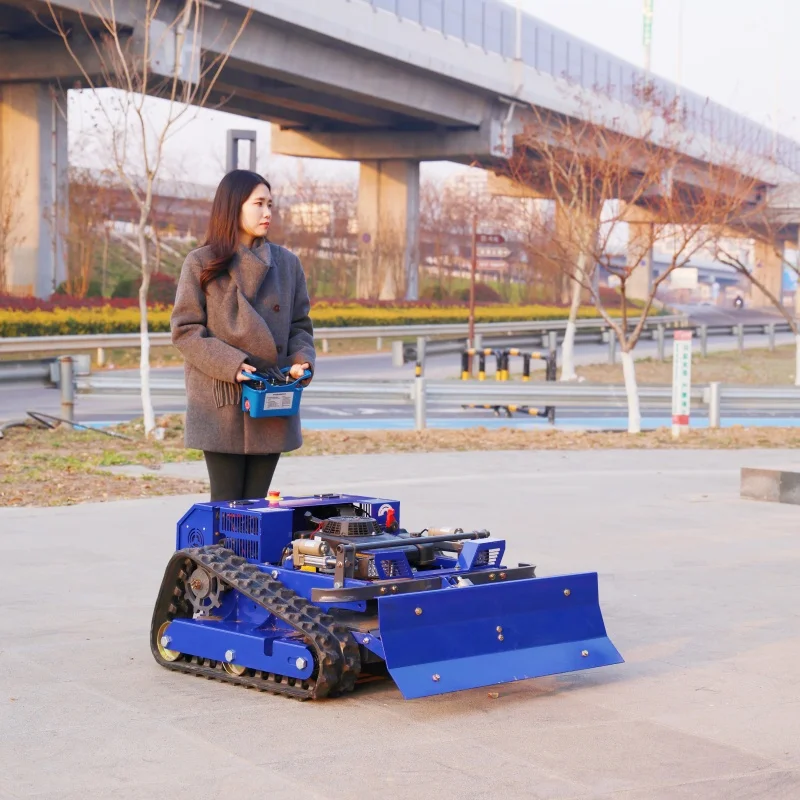 Customized Agricultural Remote Control Lawn Mower - CE EPA Approved All Terrain Rubber Track Robot Grass Cutter