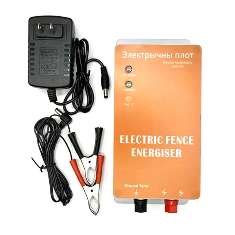Electric Fence Solar Energiser Controller Horse Cattle Poultry Farm Animal Fence Alarm Livestock Tools - US Plug Highly
