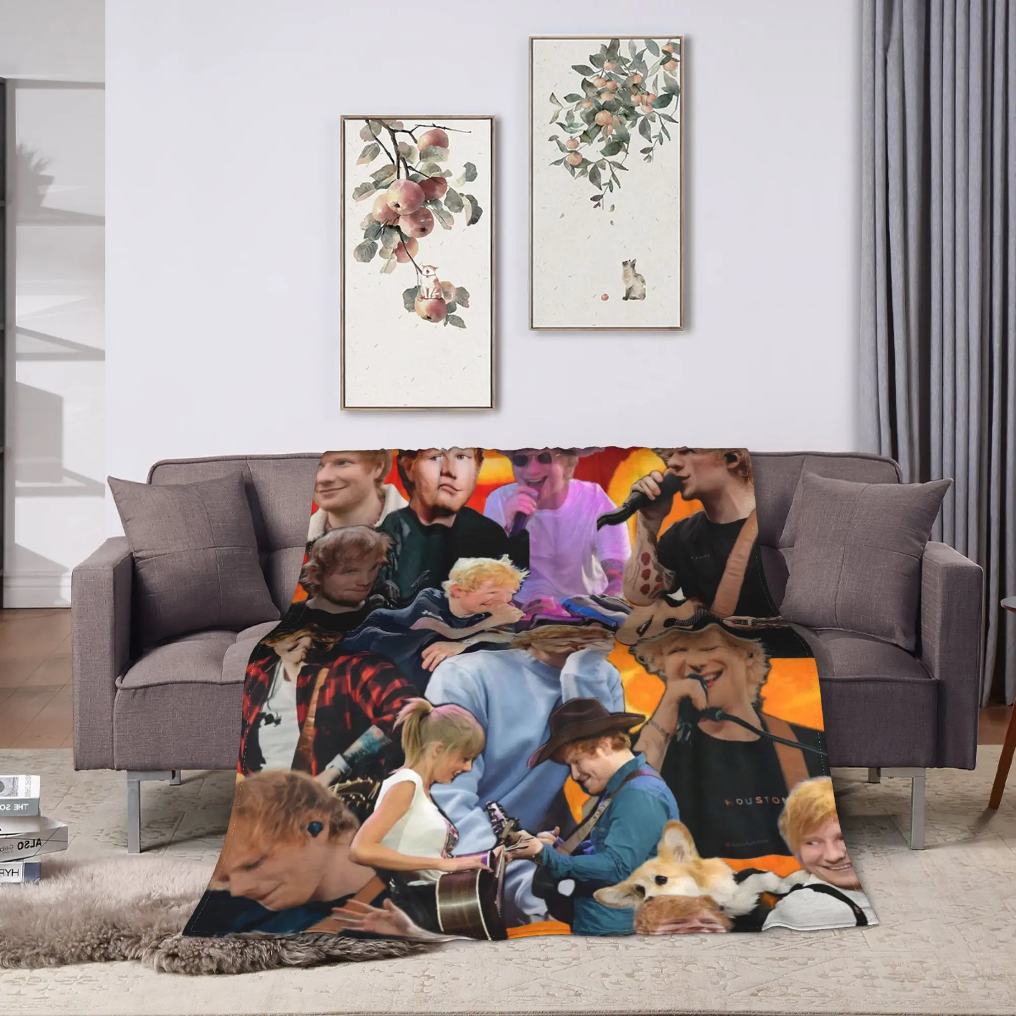 Famous Singer Ed Sheeran Classic Vintage Blankets Quality Super Warm  Throw Blanket Winter Travel Couch Chair Graphic Bedspread