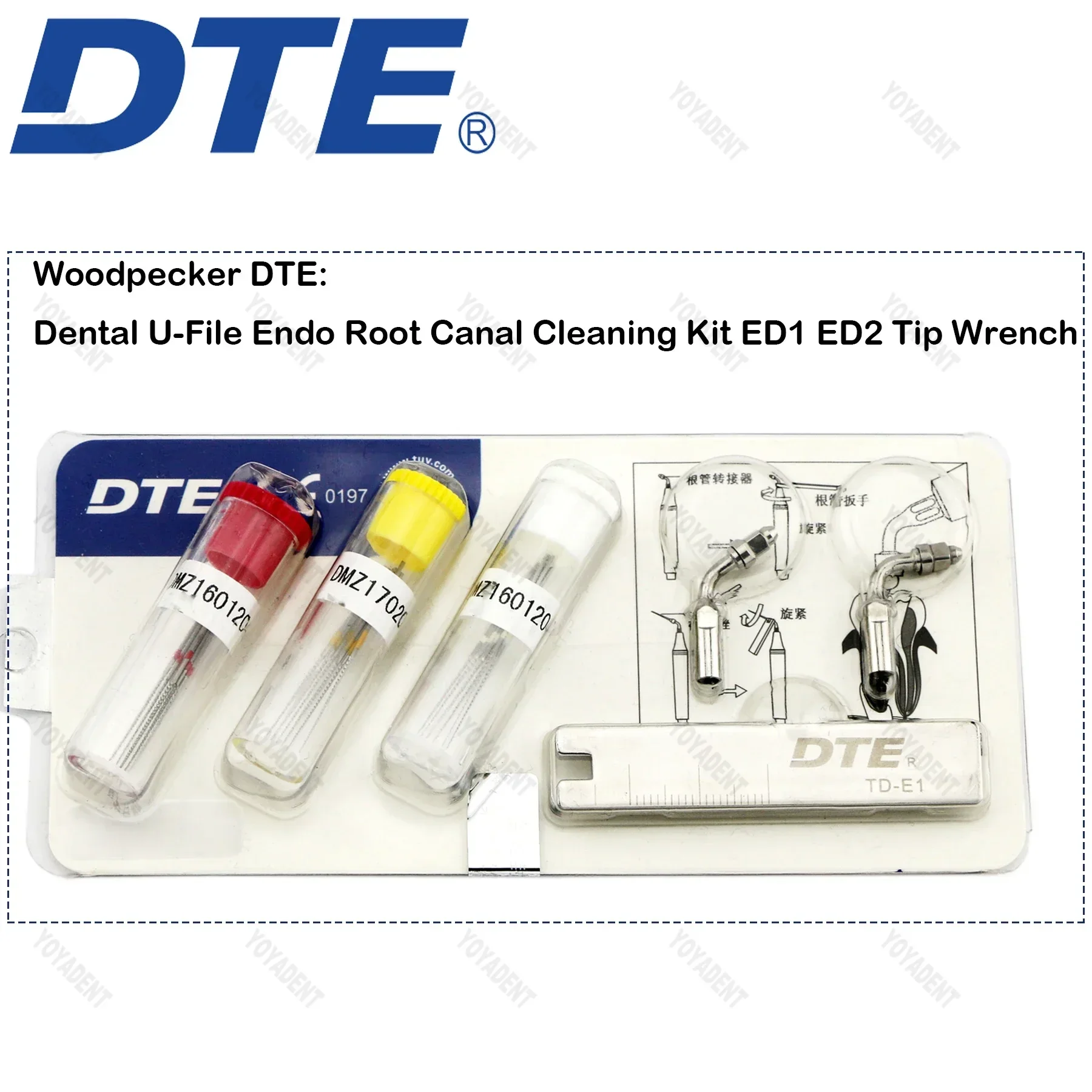 

Woodpecker Dental Endo Root Canal Cleaning Kit U-File E1 E2 Tip Wrench Fit EMS UDS Scaler Handpiece Surgical