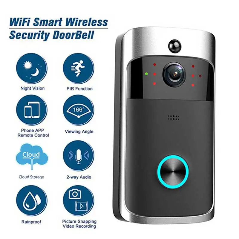 V5 Wireless Camera Door Bell Smart WiFi Video Intercom Night Vision 1080P HD Remote Monitoring Sensing Home Security Equipment