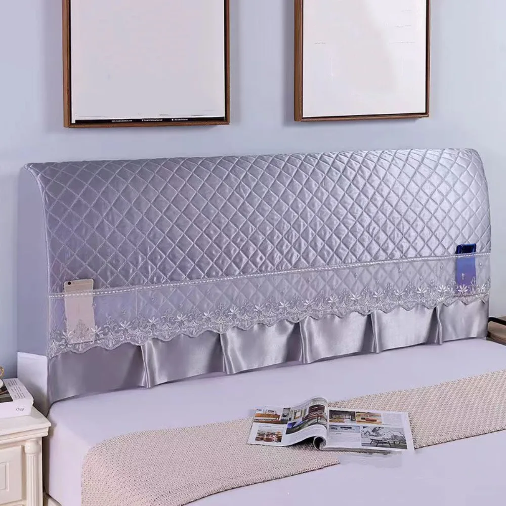 

Lace Design Bedhead Cover All-inclusive Style Decorative Bedside Protector Anti-Collision Washable Bed Head Slipcover