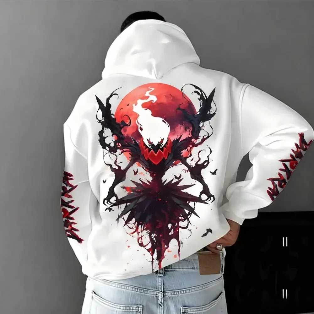 Pokémon anime novo moletom de algodão outono/inverno masculino tendência de rua americana y2k solto casual versátil pai-filho topo