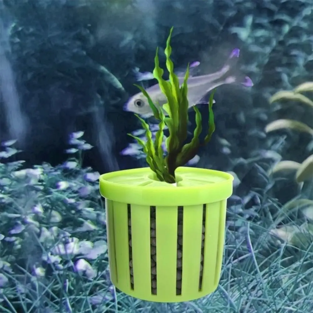 4PCS Water Plant Stand Fish Tank Hydroponic Planting Basket Planted Tank Landscaping Basin Aquarium Planter Cups Glass Pot