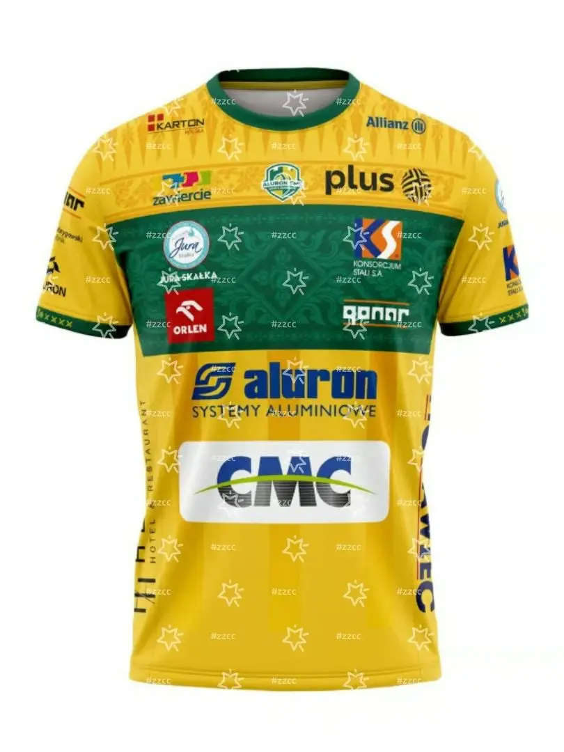 AliExpress NONE 25-26 PlusLiga Aluron CMC Warta Zawiercie Home volleyball jersey Sports Dry Quickly Men's T-Shirt Kid's Clothing Tee Woman