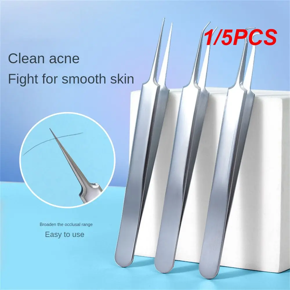 1/5PCS Blackheaded Tweezers Tool Special Use Made Of Stainless Steel Clean Acne Warts Strong Hardness Facial Skincare Tools