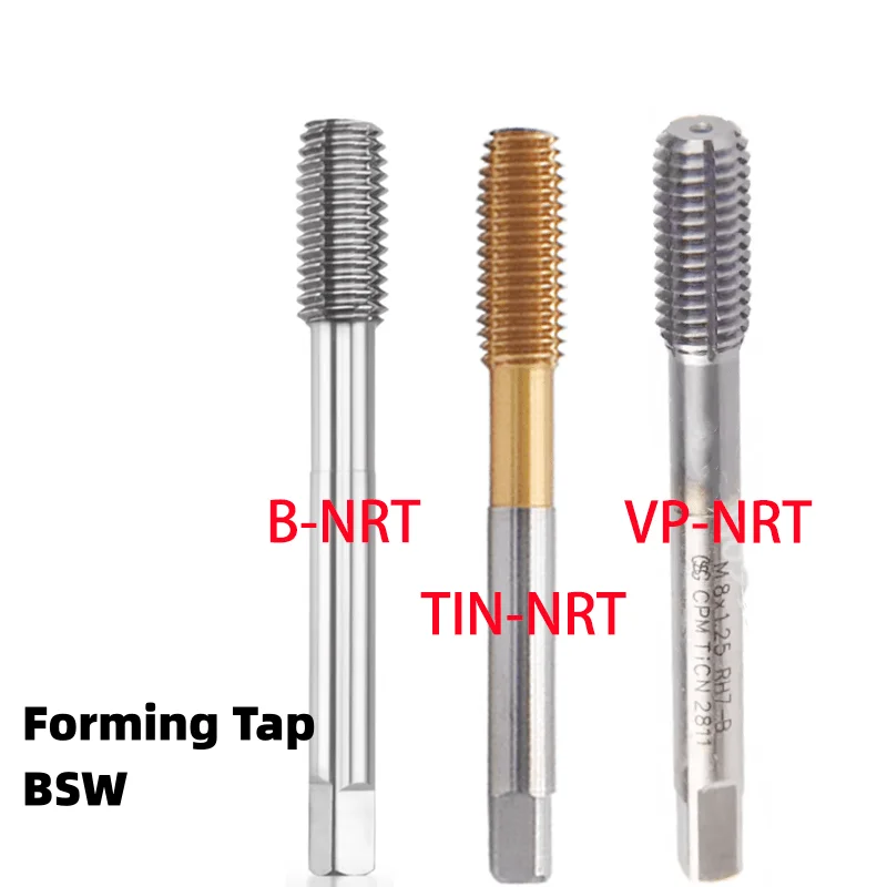 1pcs  HSSE-M35 British Forming Tap With TIN/TICN-Coating BSW1/8 5/32 3/16 7/32 1/4 5/16 3/8 7/16 1/2  Machine Screw Thread Tap