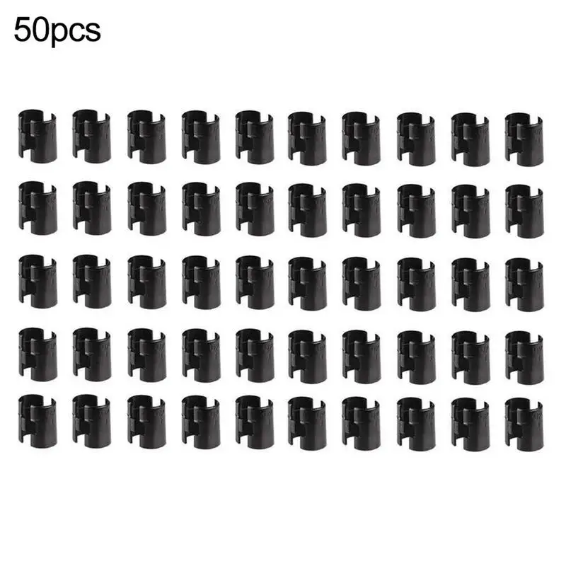 Manguitos de estantería de alambre, Clips de bloqueo de estantería, juego de Clips de plástico fijos de tubo de bambú, accesorios de estantería para el hogar de alta calidad, 50 paquetes