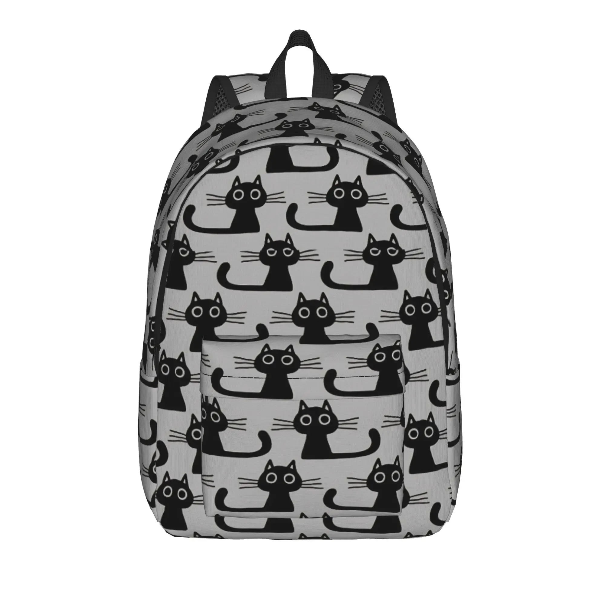 Black Kitten  Backpack for Men Women Cool High School Hiking Travel Daypack Cats Pattern College Canvas Bags Outdoor