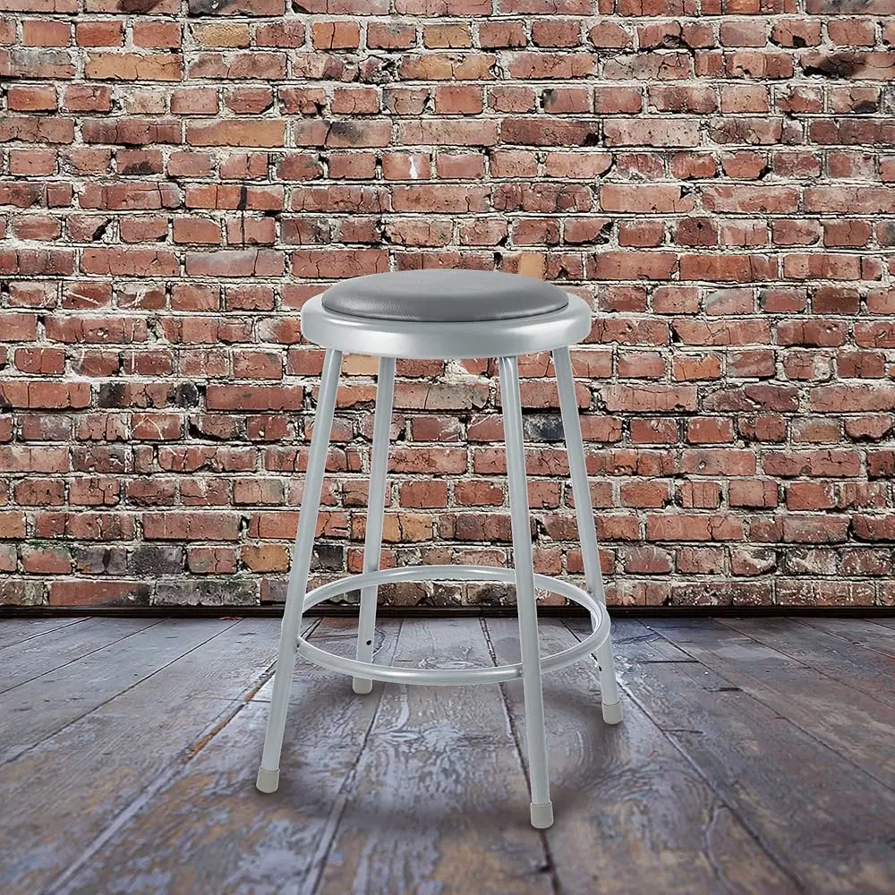 (2 pacotes) Banqueta acolchoada de vinil cinza