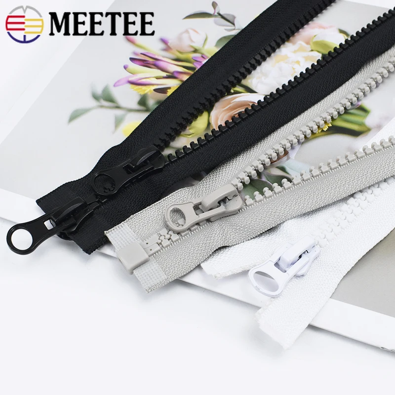 15-500 cm 8 #   Hars Rits met Enkele/Dubbele Sliders Jas Jas Rugzak Open Ritsen Reparatieset DIY Kledingstuk Naaiaccessoires