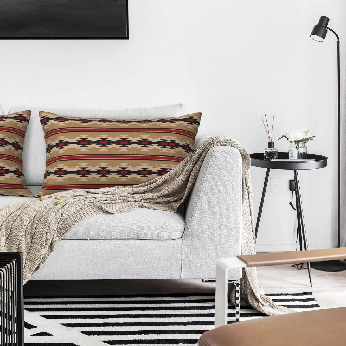 Navajo Pattern Rectangle Linen Pillowcase Cushion Cover Polyester Decorative Bedroom Home Comfort Throw Pillow