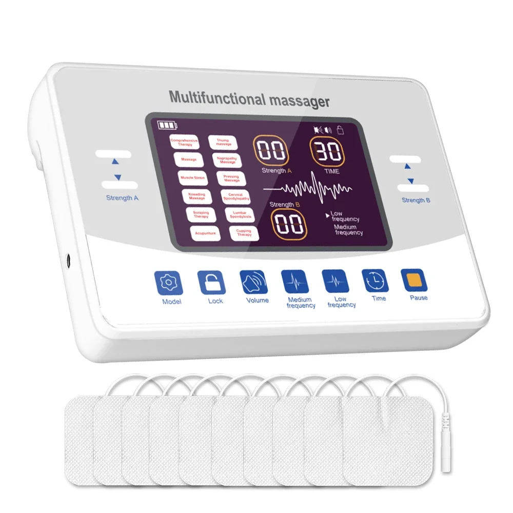 

12 Modes Electric Acupuncture EMS Tens Muscle Stimulator 30 Intensities Therapy Pulse Body Massager Electro Health Care Machine