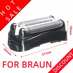 Folha preta e cabeça de barbeiro cortador, grade de malha cassete, 32B, apto para Braun Series 320s-4 330s-4 340s-4 345S-4 350cc-4 350cc-5, Novo