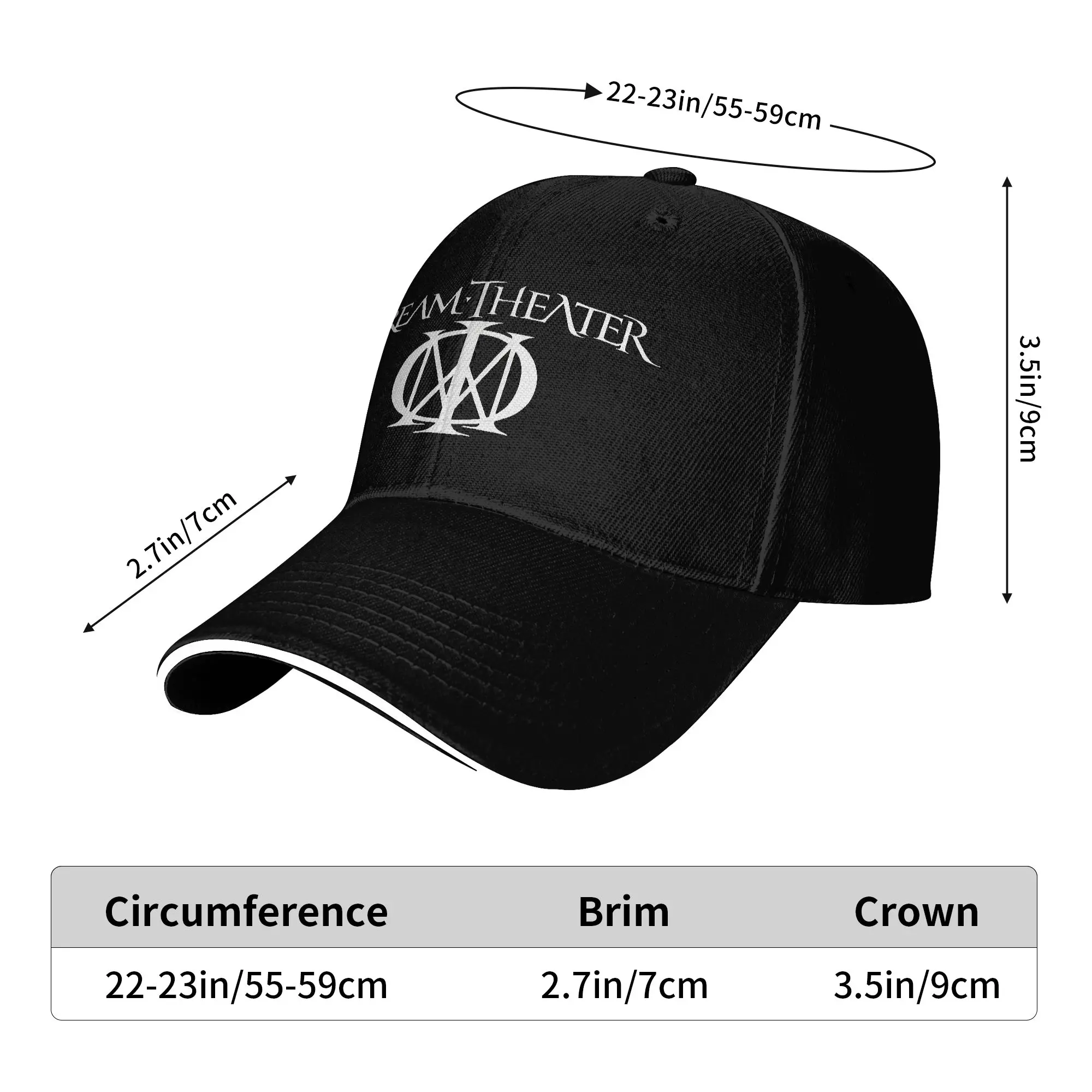 New Dream Theater Logo Sun Baseball Cap  Summer y2k Retro Trucker Hat For Female Male Tennis Skate Snapback Cap
