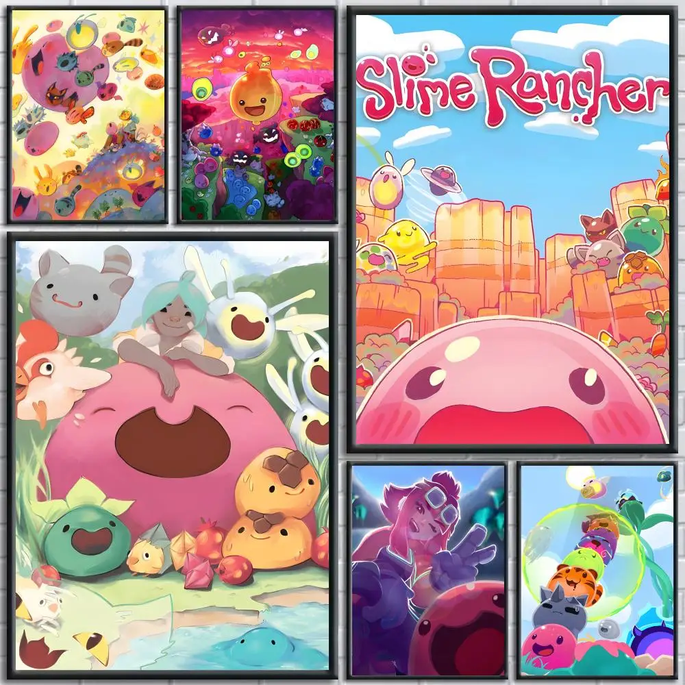 Game S-Slime Rancher Poster Trendy And Easy-to-Apply Wall Art Stickers For Home Decor And Dorm Room Walls