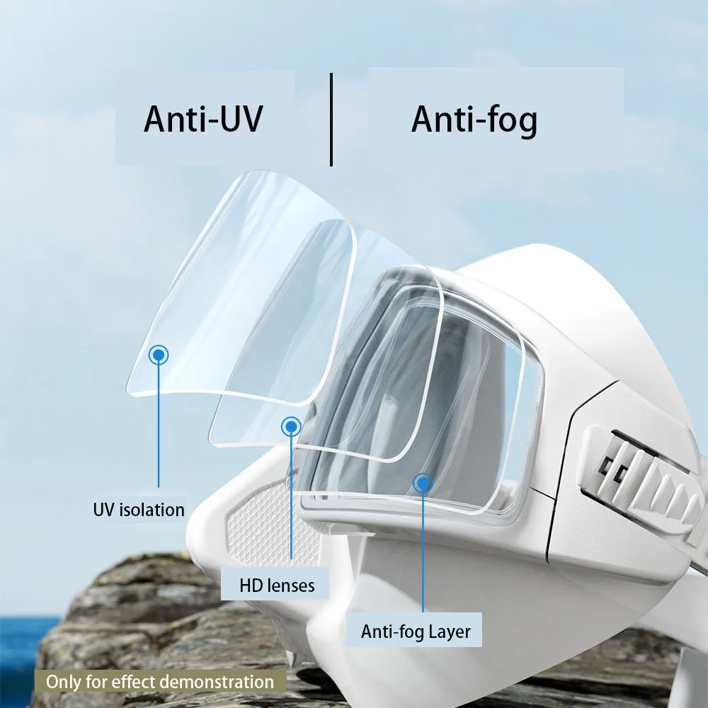Profesjonalna maska do nurkowania z ochroną UV i soczewką o wysokiej rozdzielczości, niska objętość i płynną silikonową spódnicą