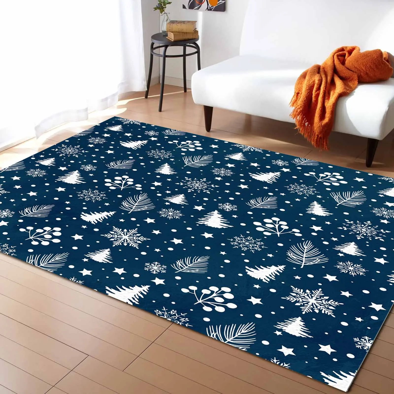 Christmas Pine Needles Snowflakes Living Room Floor Mat Children's Room Bedroom Bedside Carpet Kitchen Door Mat