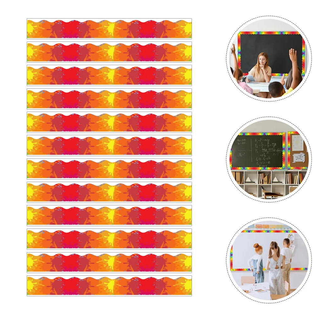 

12 Pcs Bulletin Board Magnetic White Decorative Border Colorful Adorable Office