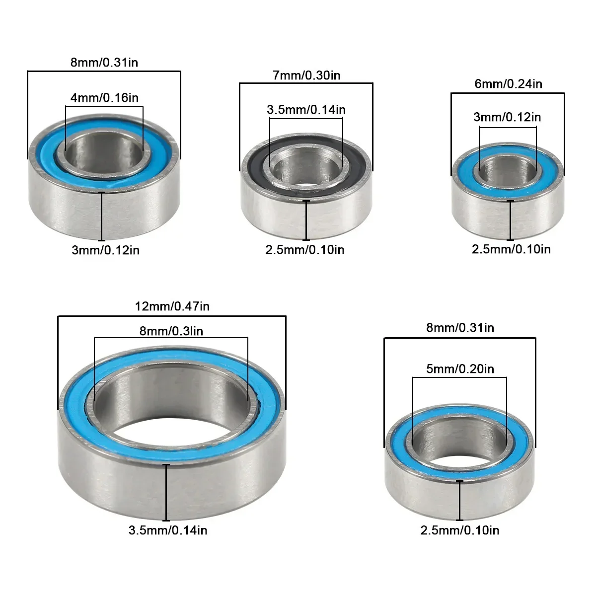 22PCS TRX4-M Metal Sealed Bearing Set for 1/18 RC Crawler TRX4M Bronco Defender K10 Chassis Gearbox Replacement Parts