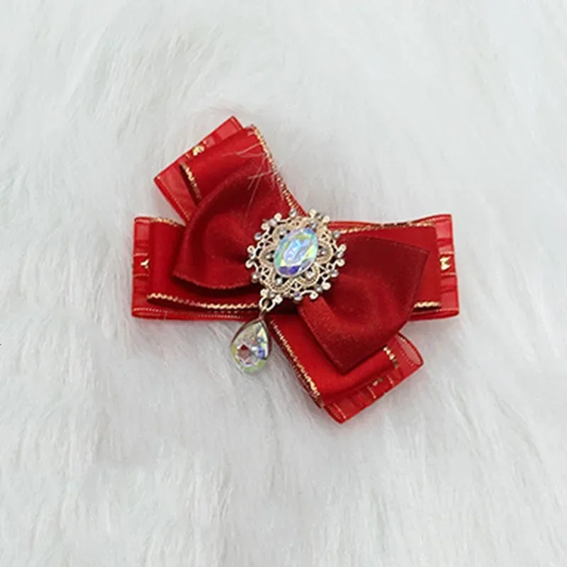 Lolita Clothing Bowtie Brooches Fashion Cosplay Party Shirt Pins Original Handmade Jewelry Gifts Women\'s Ribbon Collar Flower