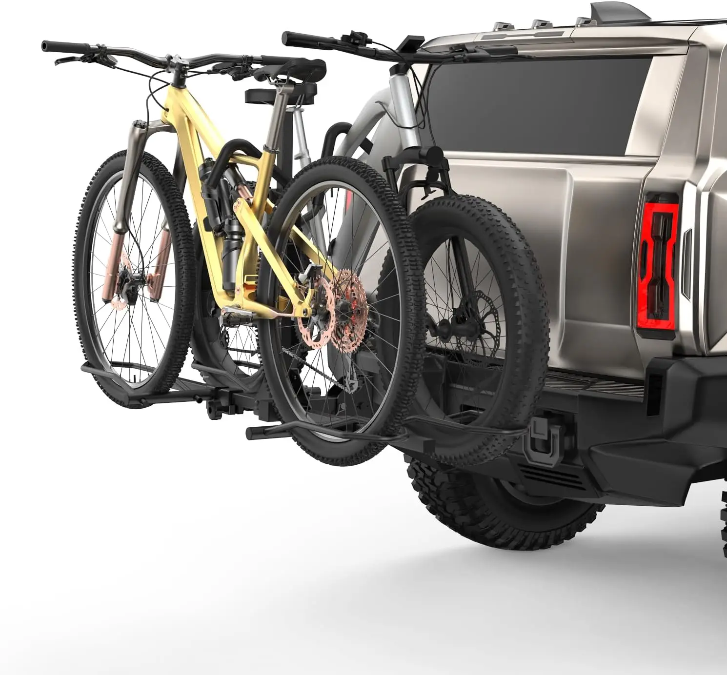 

2-Bike Rack Hitch Mount, Fits E-Bikes & Fat Tires up to 5", 160lbs Tilting Platform for Cars SUVs Trucks with 2" Receiver