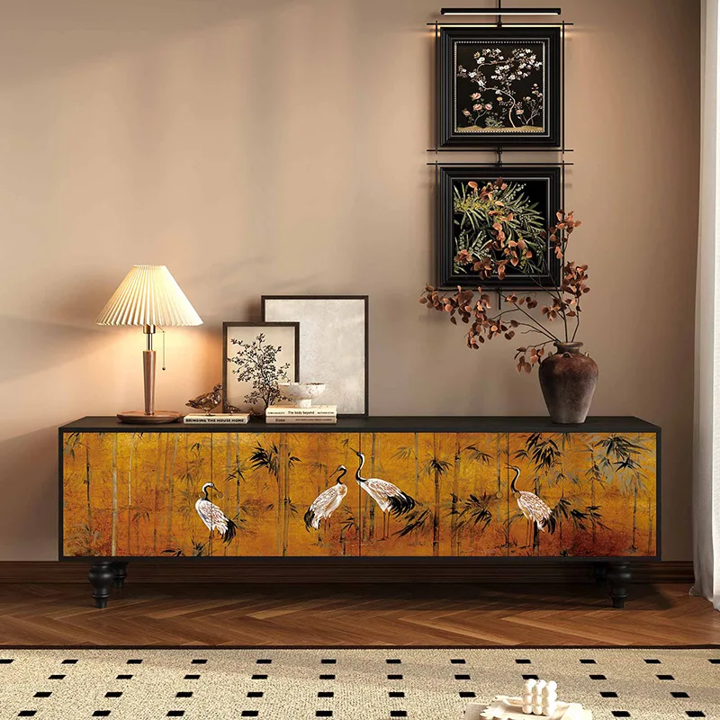 Storage Locker Integrated Living Room Bedroom Display Cabinet Crane Retro Study Bookcase