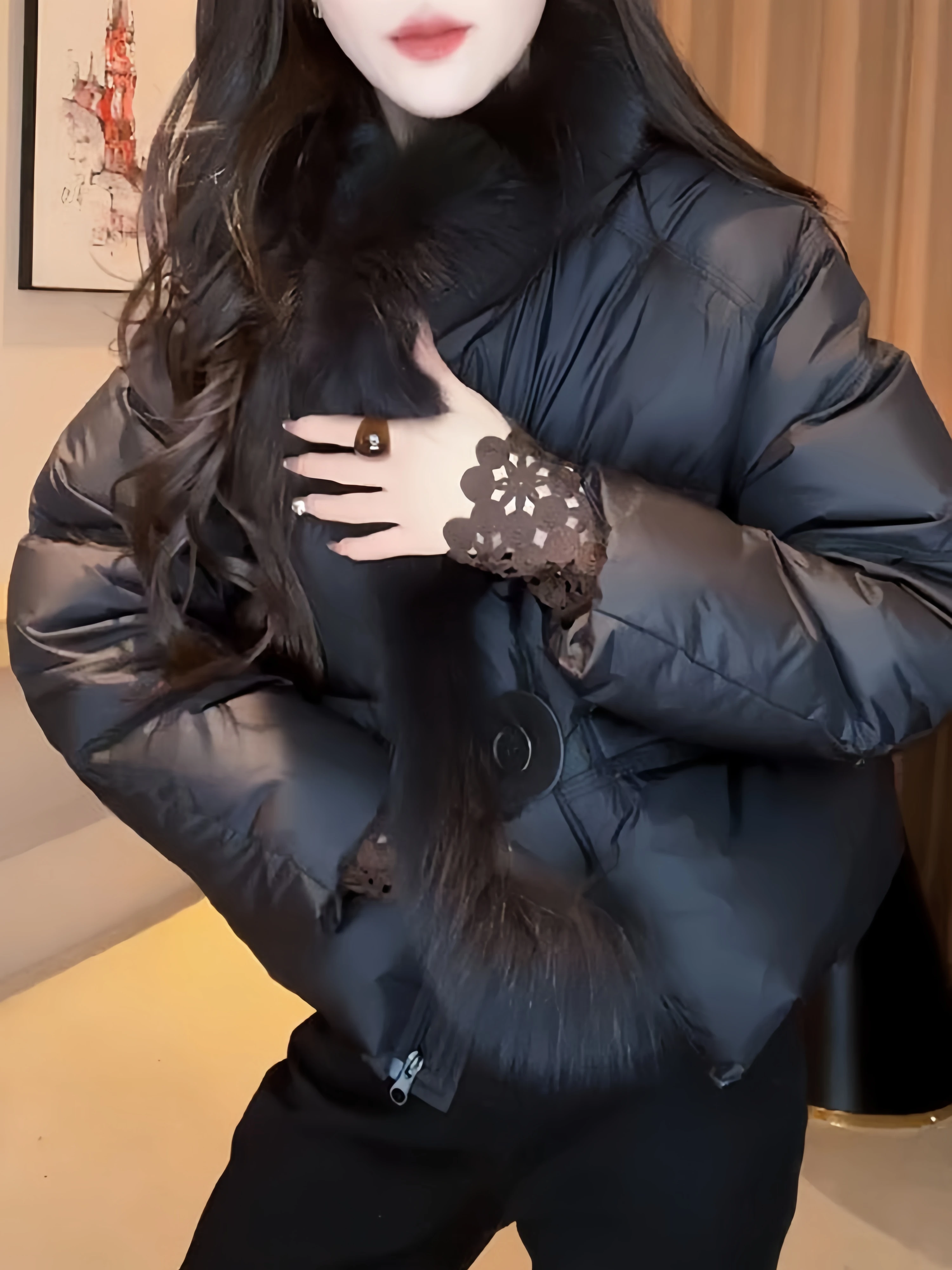 

Unique Chic Fleece Lined Thick Warm Cotton Jacket Women's Winter Fashion Outerwear Korean Style Loose Fit Long Sleeve Zipper