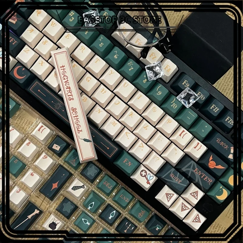 

Slytherin Keycap Set Cherry1.7 Thickness Moa Pbt Sublimation Movie Slytherin Theme Personalized Mechanical Keyboard Keycap Gifts