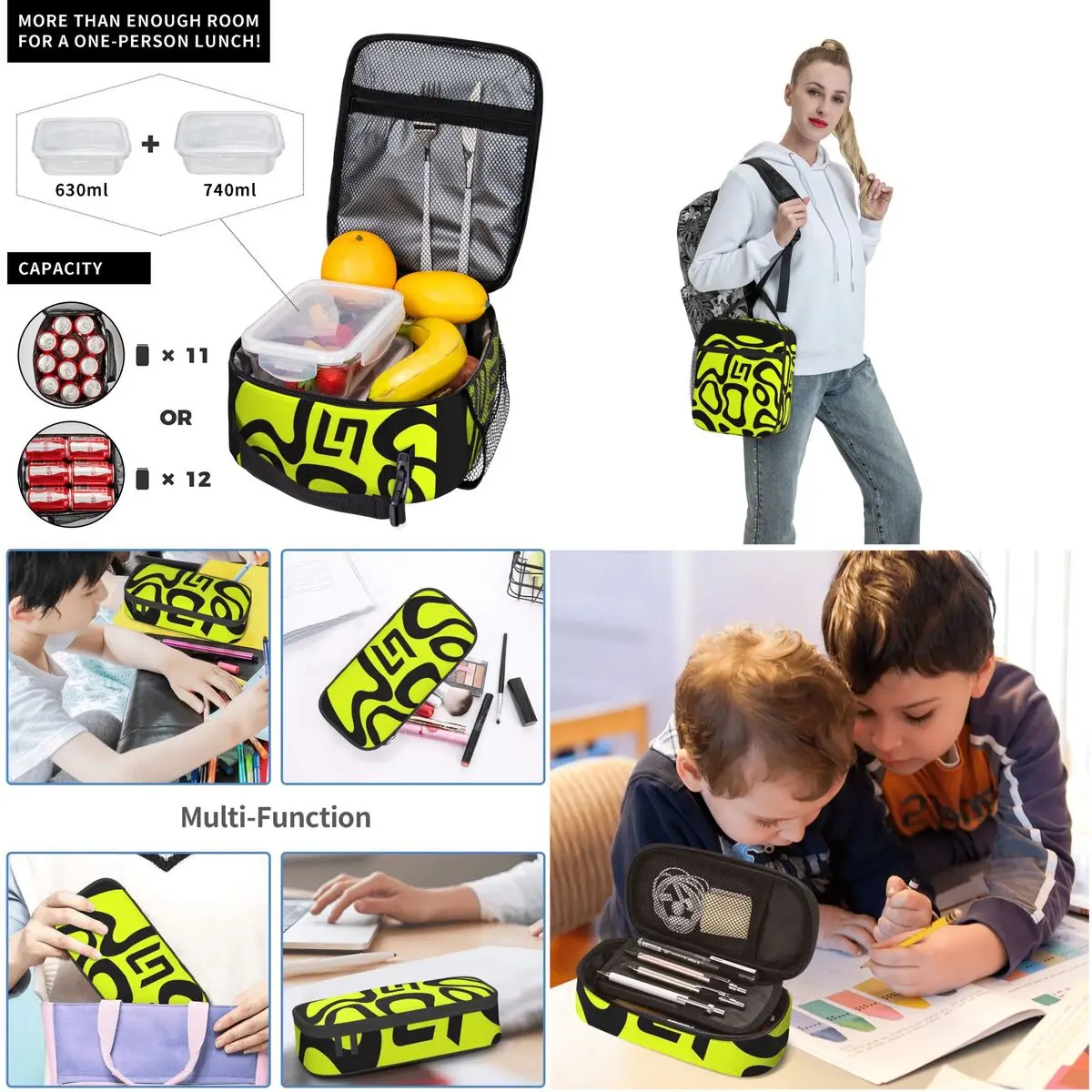 F1 2024 - Lando Norris Backpacks Boys Girls Bookbag Children School Bags Cartoon Kids Rucksack Lunch Bag Pen Bag Three-Piece Set