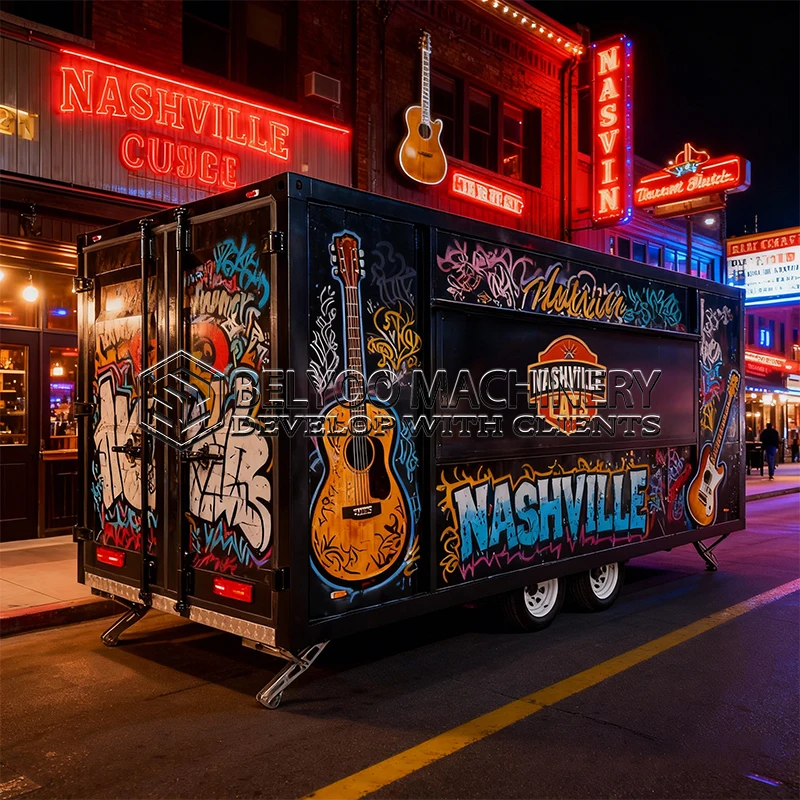 Belyoo Fully Catering Equipped Food Truck Hot Dog Food Cart USA Customized Food Trailer with Full Restaurant Kitchen Equipment