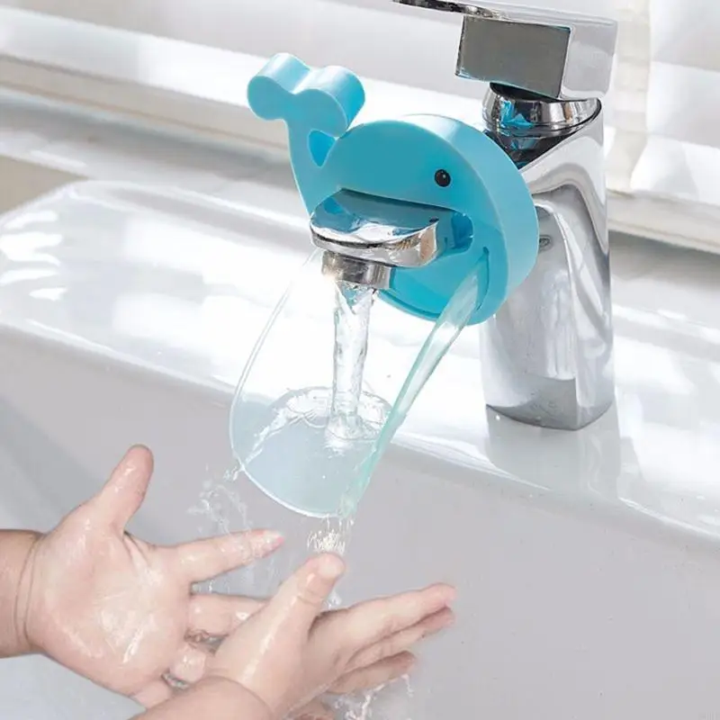 Q6RE Kinderen Walvis Vorm Kraan Extender Waterbesparende Cartoon Baby Wassen Handkraan Verlengstuk Badkamer Waterkraan