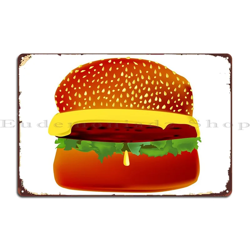 Burger Metal Sign Cinema Cinema Wall Mural Character Cinema Tin Sign Poster