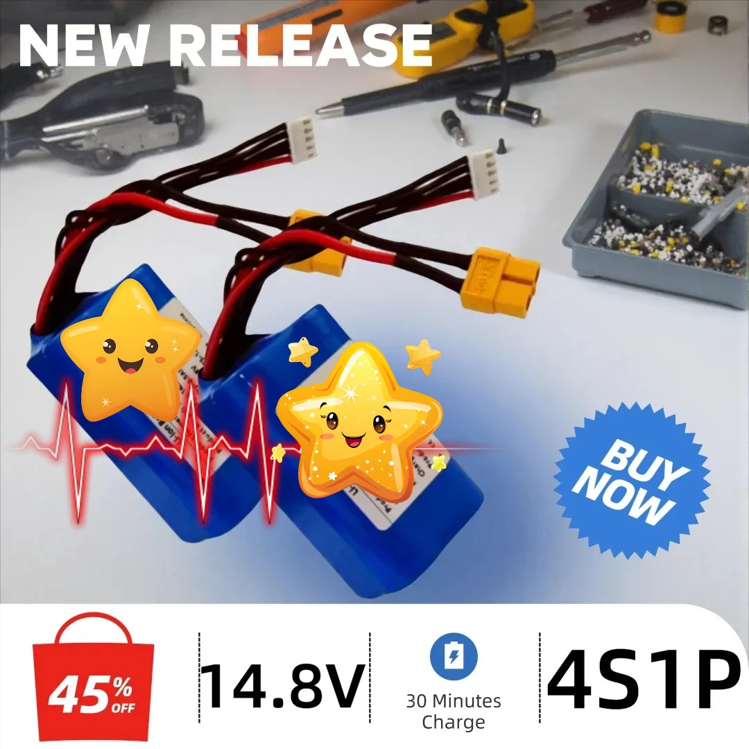 

High Capacity 14.8V 3.5Ah 4S1P 18650 UAV Rechargeable Li-ion Battery Replacement for RC Airplane Quadrotor XH2.54-5P XT60