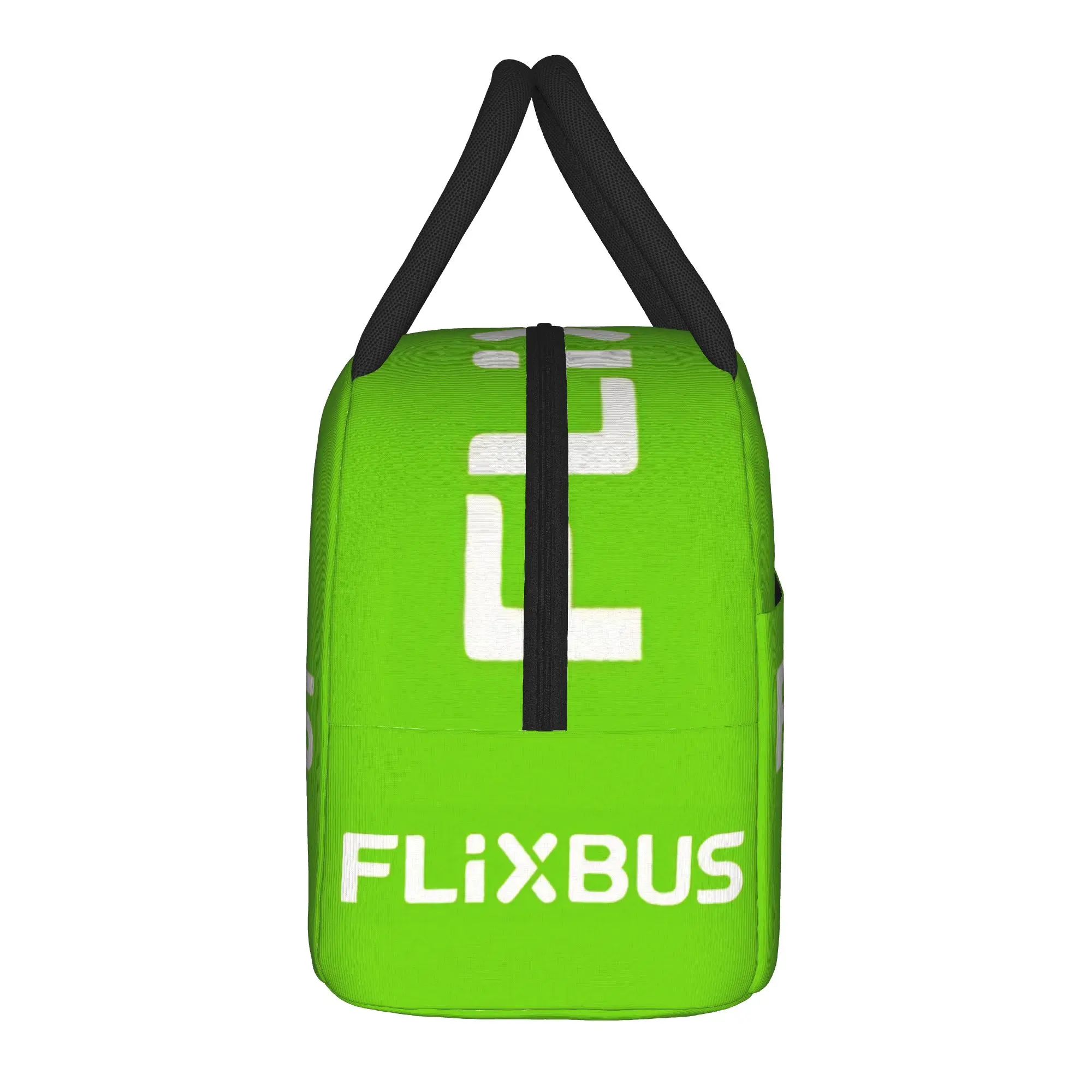Flixbus Green Lunch Bag  Travel Lunch Box For Men Leisure Print Thermal Lunch Bags Oxford Portable Insulated Cooler Bag
