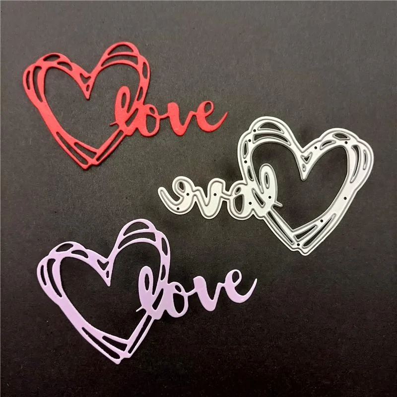 Liebe Herz Hintergrund Rahmen Metall Stanzformen Schablonen für DIY Scrapbooking dekorative Prägung Handwerk Vorlage