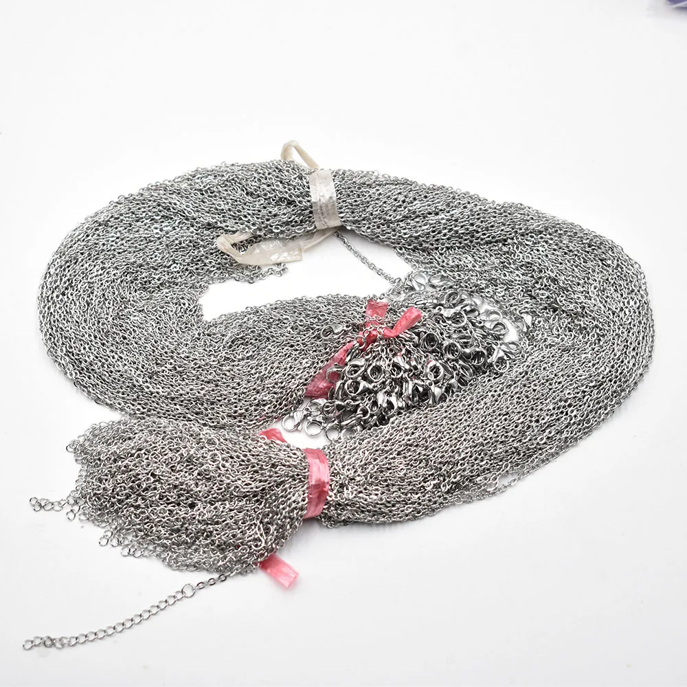 Wholesale 1.5mm 2mm 45+5cm 60+5cm stainless steel Necklace Rope Chain Lobster Clasp DIY Jewelry Accessories 100pcs/lot free image 3