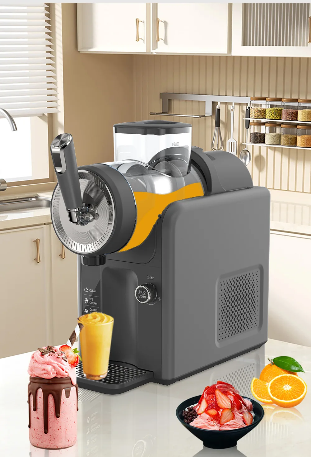 New Arivial Hot Selling 2000ml Capacity Ice Cream Slushie Machine Homemade Portable Ice Cream Makers for Home Freezing Use