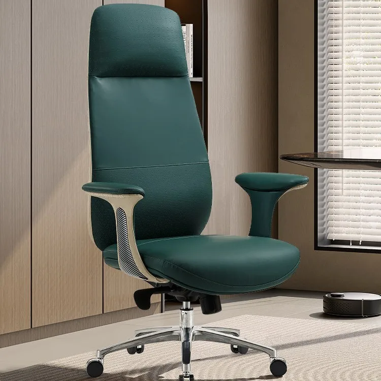 

Кожаное кресло для деловых переговоров, офисное настольное кресло, удобное офисное домашнее вращающееся сиденье, президентское кресло