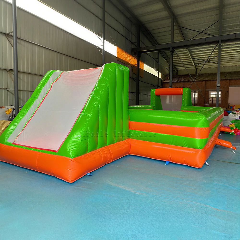 Commercial Inflatable Soap Football Field, Outdoor Slip n Slide Soccer Pitch with Bubbly Water for Team Building Games