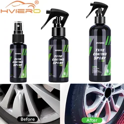 Pulverizador do revestimento do brilho do pneu para a roda do carro, cera hidrofóbica do selante, brilho re-preto automático, enchimento da química, remoção da oxidação, 50 ml, 100ml