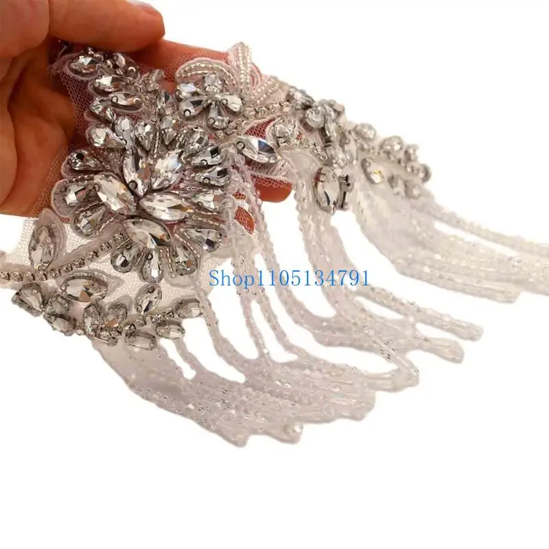 98km Vintage Shoulder Brooch Tassels Punk Jewelry Fringed Epaulette Clothes Decor