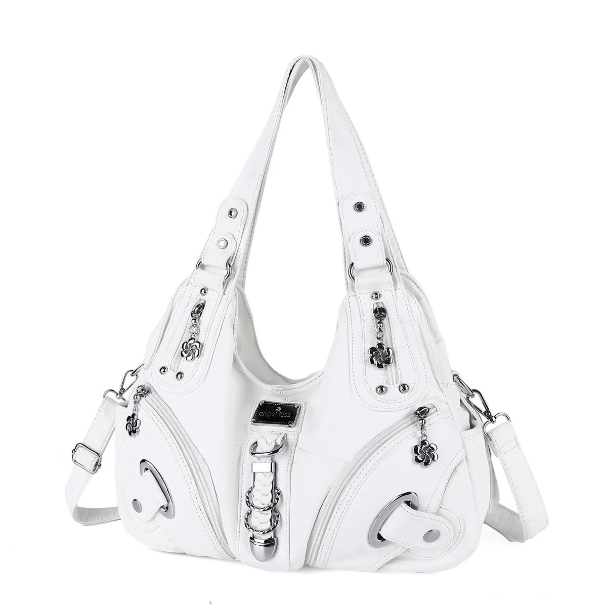 Angel kiss Women Handbags Fashion Shoulder Bag Large Top-handle Bag Satchel Dumpling Pack Multi-pocket Shoulder Bag Large Purse