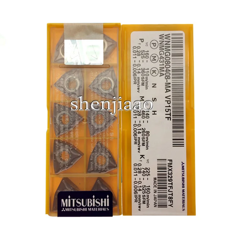 100pcs/lot External Turning Tool Hard Metal Tool CNC Tool Lathe Cutter Lathe WNMG080408-MA VP15TF