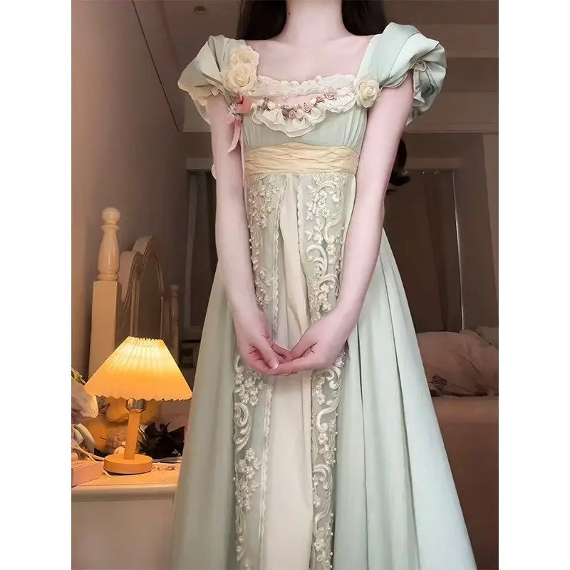 MAGOGO Forest Imperial Style Lolita Green Long Dress Birthday Banquet Bar Mitzvah Gentle Lolita Elegant Gorgeous Miss Dress